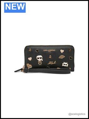 Faux Leather Zip Wallet with Pins, Card Slots, Travel Essential